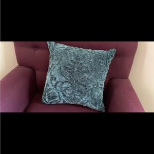 Elegant Teal Velvet Throw Pillow